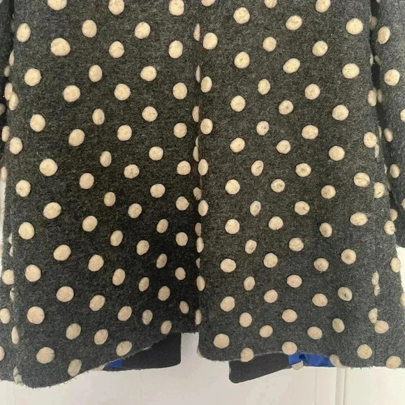 Modcloth Salient Style Wool Coat Polkadot Gray Sz XS - Picture 13 of 15